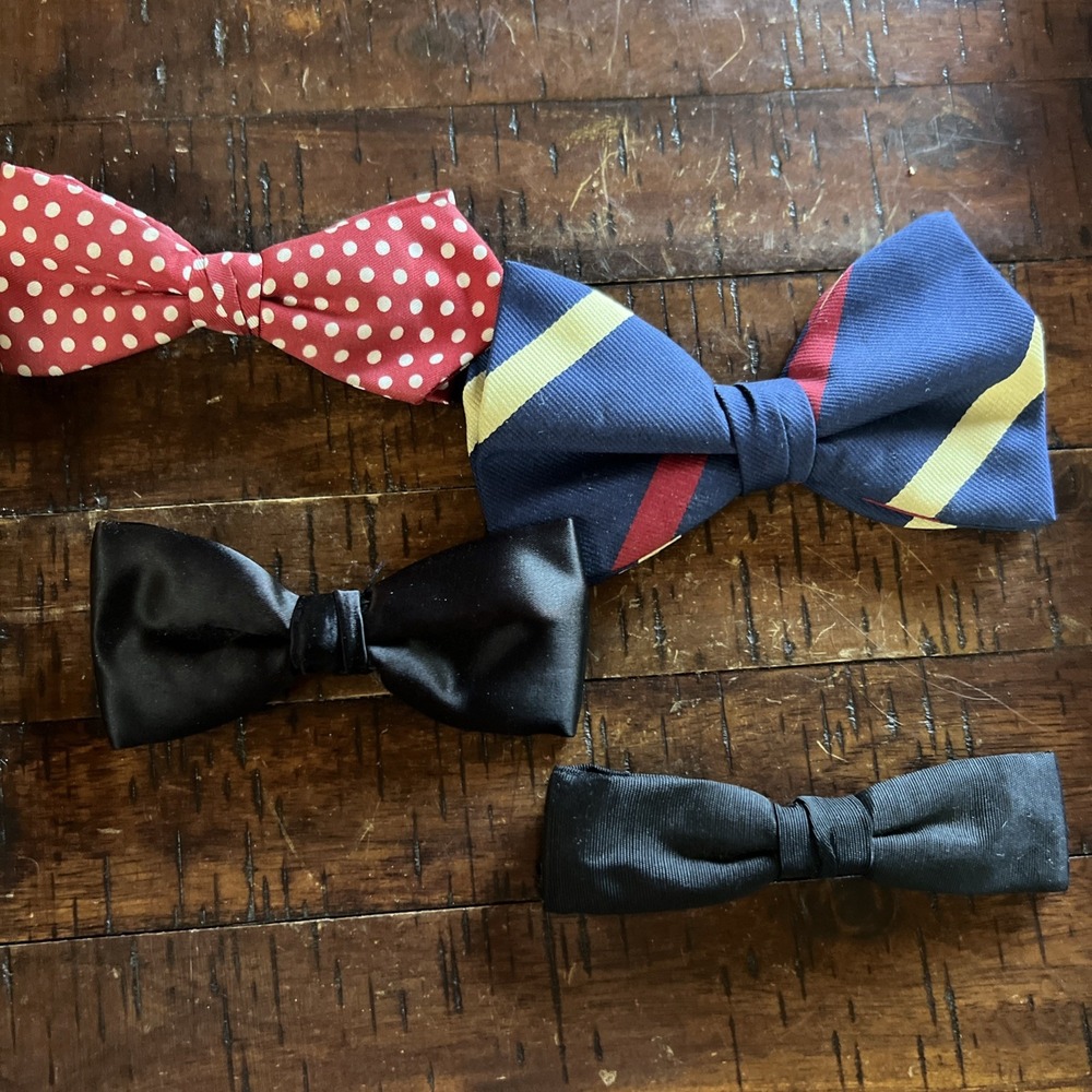 Lot Of 4 Vintage Clip On Bow Ties Wembley‎ Beau Clip Delton - Picture 13 of 13